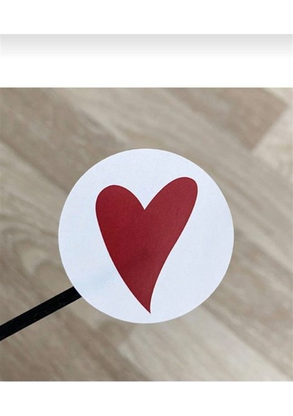 Sticker Kalp (4X4CM) 48 Adet (Gold ve Kırmızı) -Karışık- modelleri
