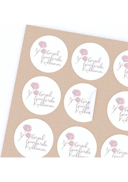 Güzel Günlerde Kullanın Etiketi Yuvarlak Sticker 4X4CM 48 Adet indirimleri