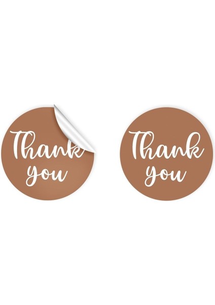 Kuşe Sticker (4X4CM) 48 Adet - Thank You -