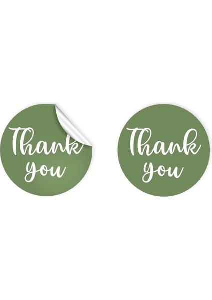 Kuşe Sticker (4X4CM) 48 Adet - Thank You -