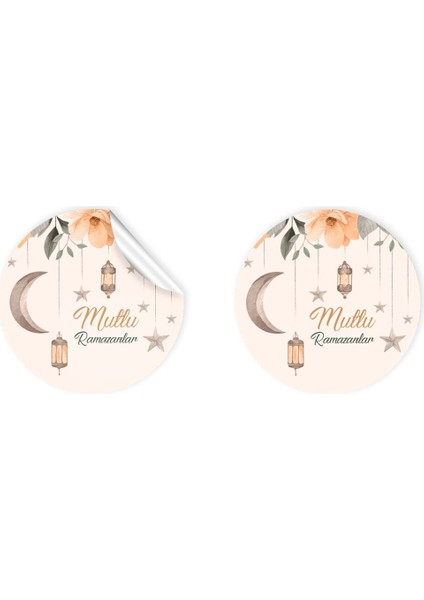 Sticker Mutlu Ramazanlar (4X4CM) - 48 Adet -