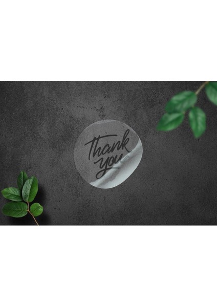Şeffaf Sticker Paketleme & Kargo Etiketi (4X4CM) 48 Adet - Thank You -