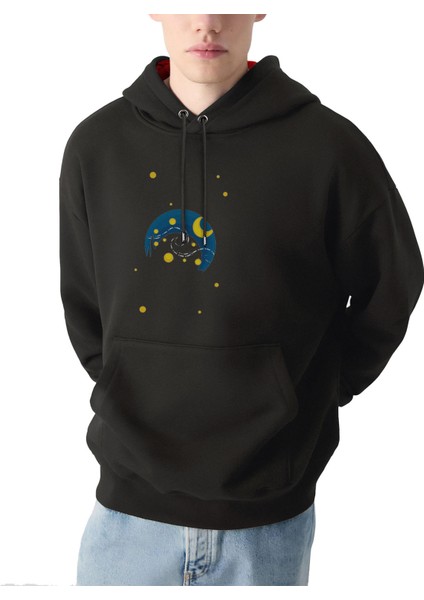 Lunar Glow Tasarım Kapşonlu Sweatshirt