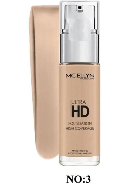 Professıonal Ultra Hd Foundatıon (No:03) Hıgh Coverage 40 ml (Cam Şişe)