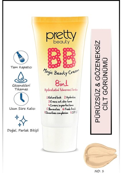 Pretty Beauty (No: 01) Bb Magic Beauty Cream 8in1 Hydratacni Tonovaci Krem 12 M