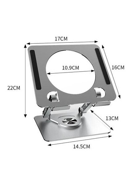 By Nevser Masaüstü Ayarlanabilir 360 Derece Dönebilen Yükseltilmiş Metal Tablet Standı