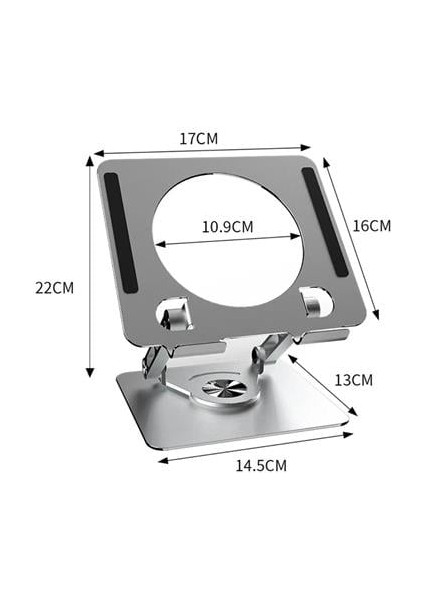 By Nevser Masaüstü Ayarlanabilir 360 Derece Dönebilen Yükseltilmiş Metal Tablet Standı