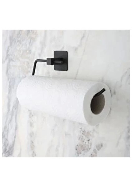 Kendiliğinden Yapışkanlı Siyah Paslanmaz Metal Rulo Havluluk Aparat