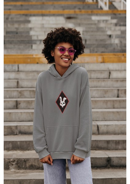 Yüksek Kalite Baskılı Kapüşonlu Kanguru Cepli Unisex Oversize Sweatshirt