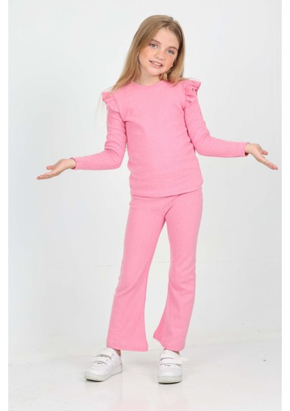 Kmk Raporlu Şardonlu Kız Çocuk Takım (Dar Kalıp, 1 Beden Büyük Almanızı Tavsiye Ederiz)