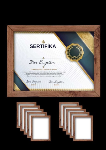 10 Adet A4 Çerçeve - Mdf 21X30 Çerçeve - Çoklu Fotoğraf Çerçevesi - Diploma Çerçevesi - Sertifika