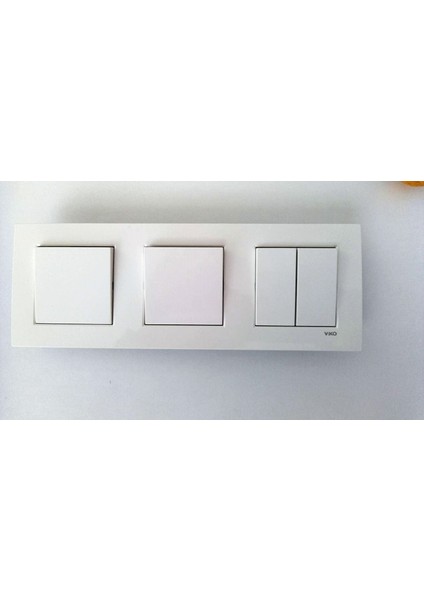 Karre Beyaz 3lü Set Komütatör(Ikili Anahtar) + Anahtar + Anahtar