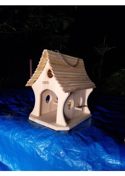 Şato Askılı Ahşap El Işçiliği Kuş Yem Liği 30 x 30 cm fırsatları