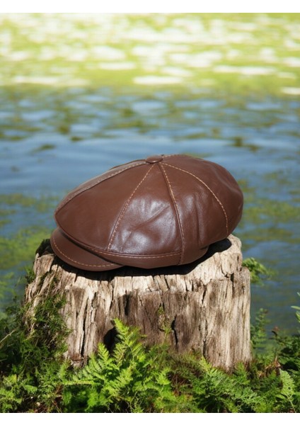Hakiki Deri Erkek Kasket Şapka Kahverengi Hkkdrkhverkkskt9 fırsatları