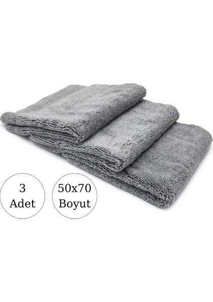 Büyük Boy Oto Yıkama Kurulama Bezi Mikrofiber Güçlü Emici 3'lü