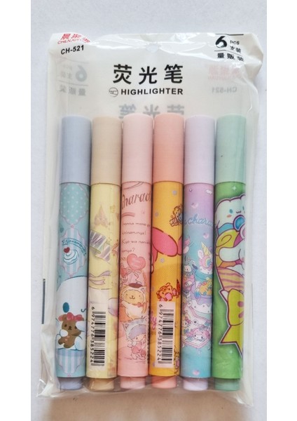 6'lı Kuromi CH-521 Poşette Pastel Fosforlu Kalem fiyatları