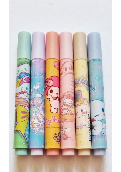 6'lı Kuromi CH-521 Poşette Pastel Fosforlu Kalem modelleri