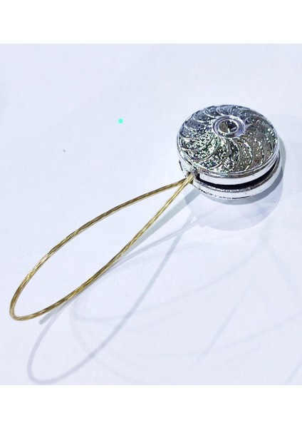 Gümüş Silver Yuvarlak Mıknatıslı Perde Tutacağı