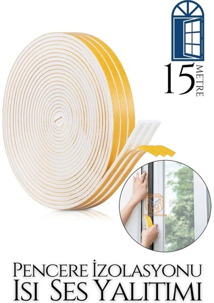 Pencere Ses Isı Yalıtım Sünger Bant 15 Metre 718901