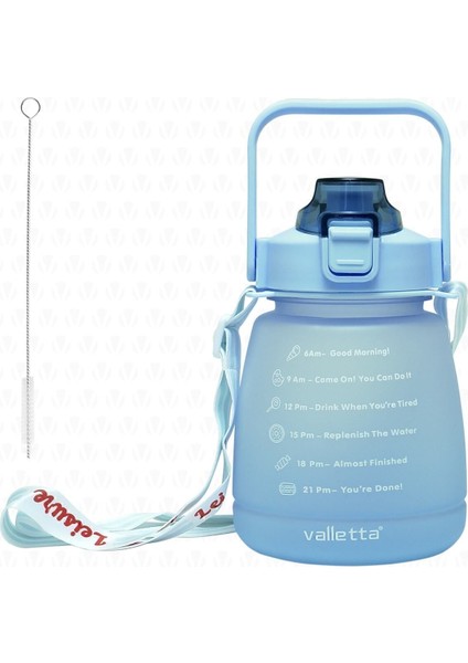 1,3 L Lusca Bpa Içermez Motivasyonel Su Matarası 1,3 Lt Mavi Su Matarası,su Şişesi,suluk Mavi Plast