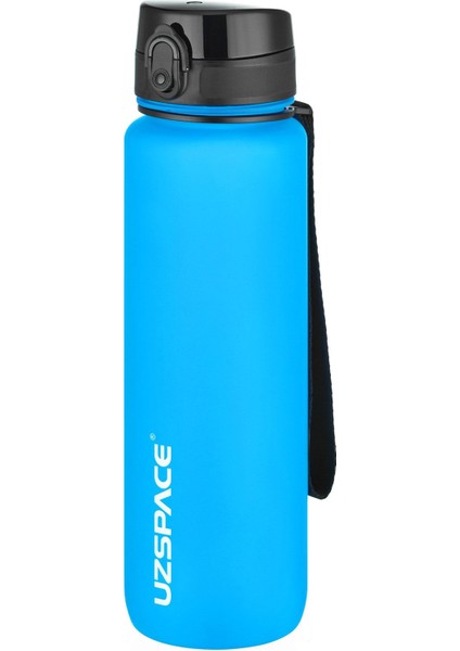 Turkuaz Büyük Boy 28 cm 1000 ml 1 Litre Su Matarası Bpa Koku Sızdırma 3038 Plastik 1 L