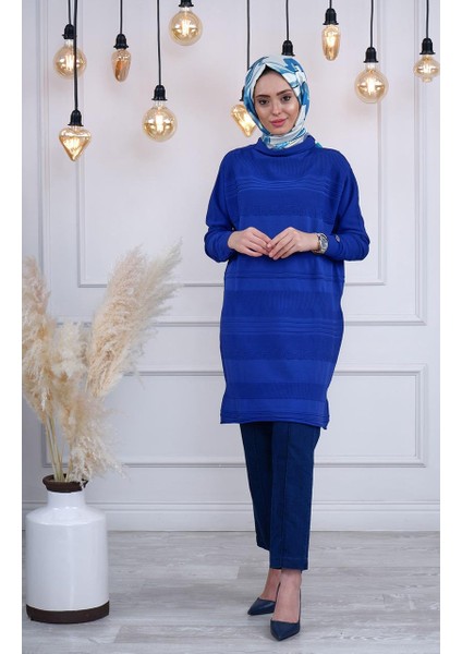 Triko Tunik MISS222 Saks Mavi