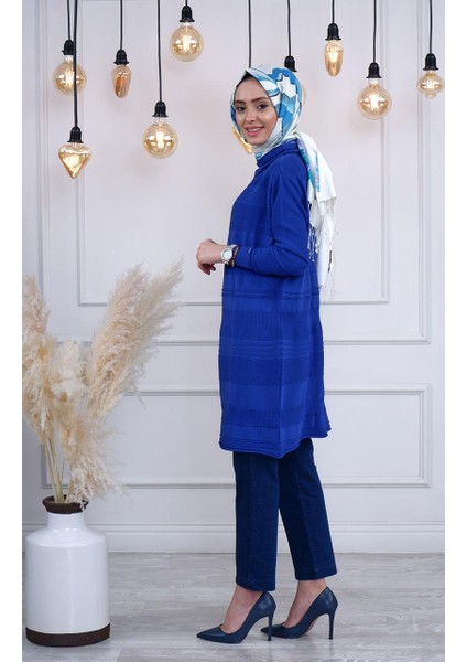 Triko Tunik MISS222 Saks Mavi