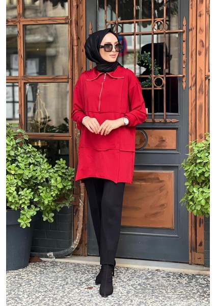 Triko Tunik 36016 Kırmızı