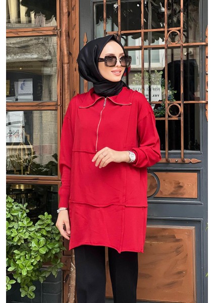 Triko Tunik 36016 Kırmızı