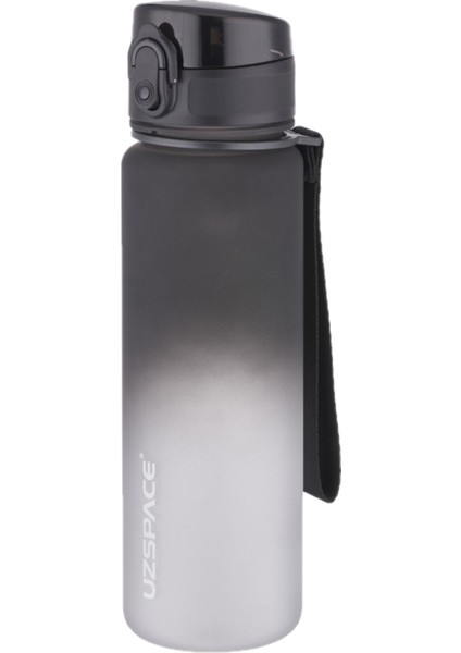Plastik 500ML Motivasyon Matarası Çift Renk Softtouch Ff Collection Tritan Su Matarası Siyah 0,50 L