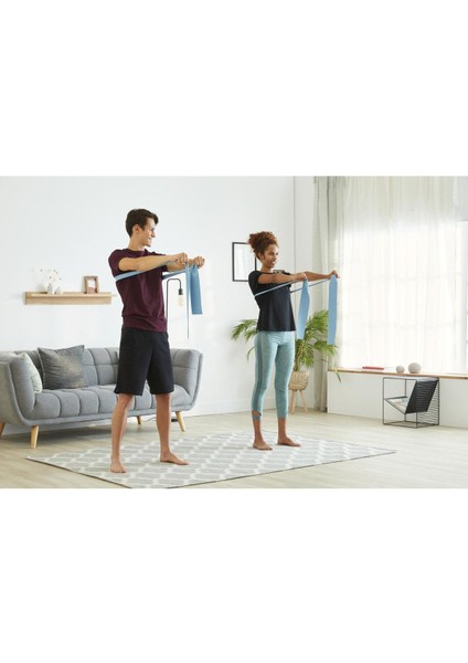 Mavi Pilates Bandı, 2 Kg, Kolay Seviye, Kauçuk, Hafif Sertlik, Yumuşak, Esnek ve Dayanıklı