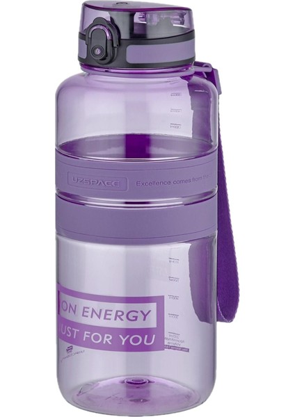 Plastik Tritan Su Matarası 1500ML 1.5 Litre Mega Boy Yenilenen Renkler 1,5 L Mor