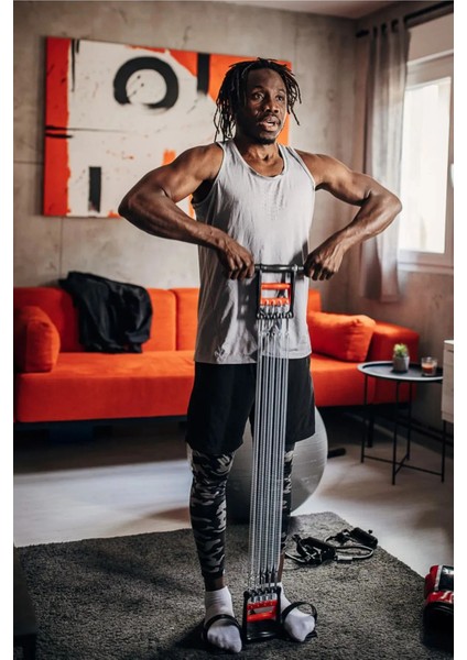 Tekno Trust Siyah Çok Renkli Tek Yaylı Halat Pedal Karn Düzleştir Kol Bacak Egzersiz Kas Spor Ev Ekipman Vücut