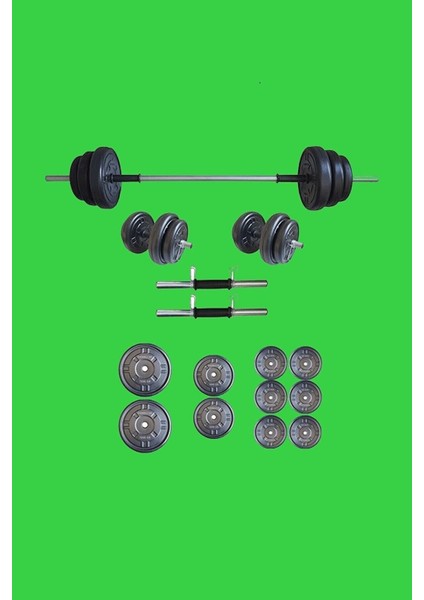 55 Kg Ağırlık Seti, Siyah, Çok Amaçlı Vücut Geliştirme Aleti