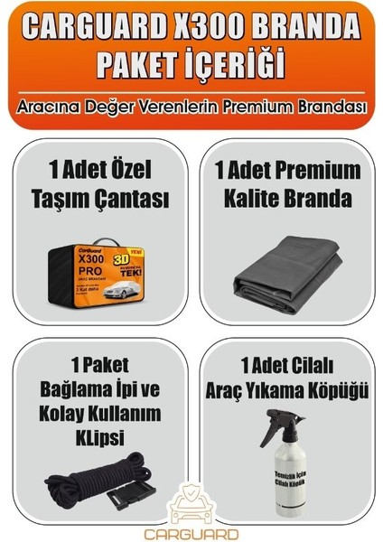 Carguard Audi A4 2016 ve Sonrası Uyumlu X300 Fitilli Araba Brandası Miflonlu Branda Oto Çadır Örtü fırsatları