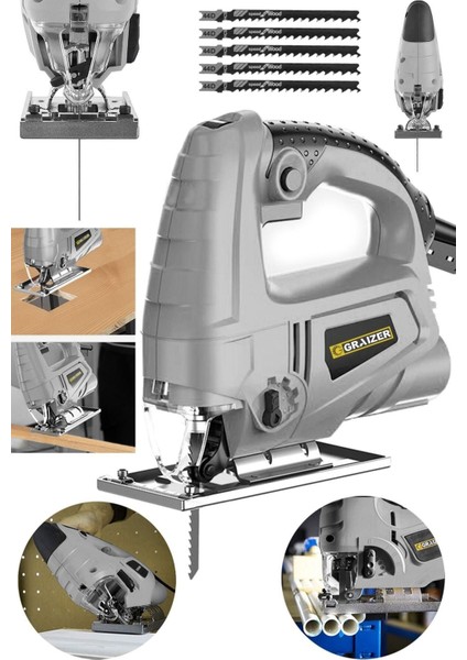 Alman 4000 W Sjs Metal Şanzuman 6 Kademe Devirli Bakır Sargili Dekupaj Testere makinesi Gg