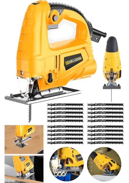 Alman 4000 W Sjs Metal Şanzuman 6 Kademe Devirli Bakır Sargılı Dekupaj Testere makinesi S