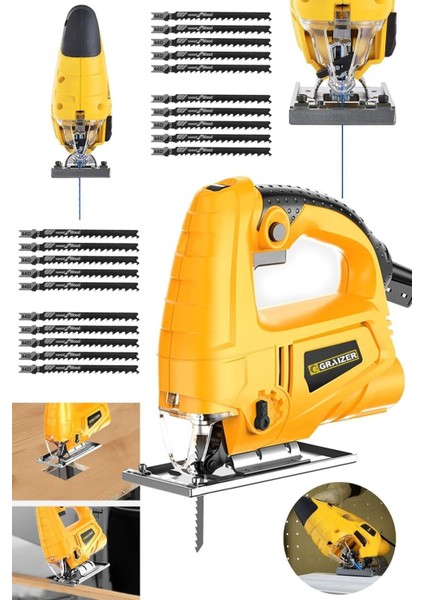 Alman 4000 W Sjs Metal Şanzuman 6 Kademe Devirli Bakır Sargılı Dekupaj Testere makinesi S