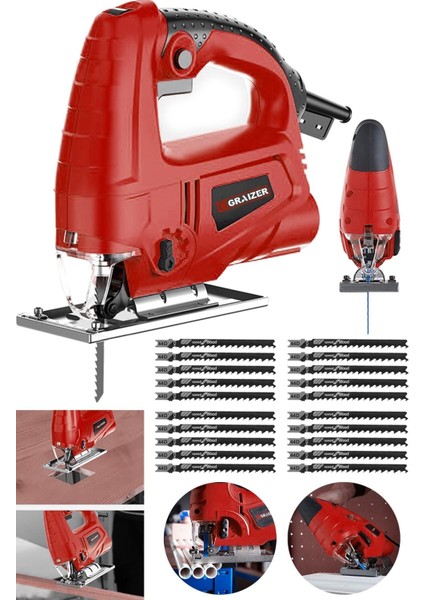 Alman 4000 W Sjs Metal Şanzuman 6 Kademe Devirli Bakır Sargili Dekupaj Testere makinesi 20