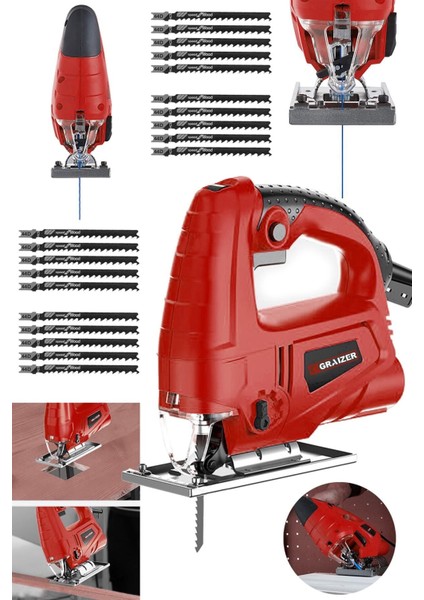 Alman 4000 W Sjs Metal Şanzuman 6 Kademe Devirli Bakır Sargili Dekupaj Testere makinesi 20