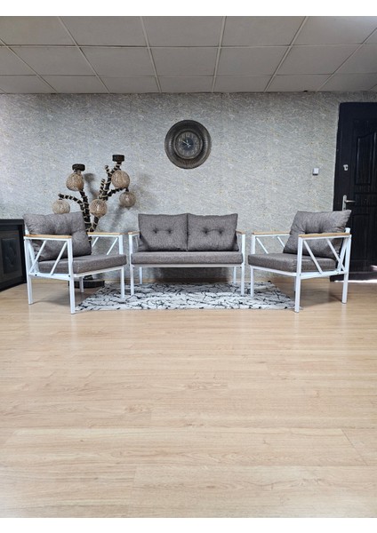 Beyaz Bahçe Mobilyası Balkon Çay Seti Mutfak Çay Seti