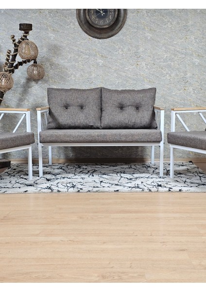 Beyaz Bahçe Mobilyası Balkon Çay Seti Mutfak Çay Seti