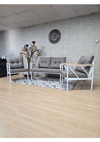 Beyaz Bahçe Mobilyası Balkon Çay Seti Mutfak Çay Seti