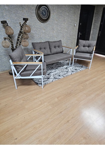 Beyaz Bahçe Mobilyası Balkon Çay Seti Mutfak Çay Seti