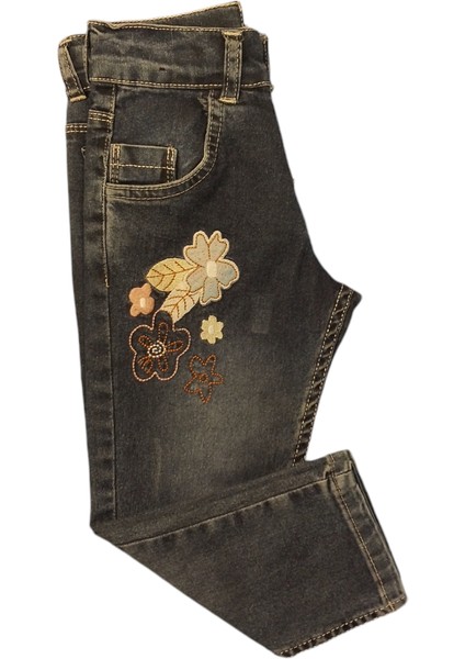 Çiçek Nakışlı Pantolon