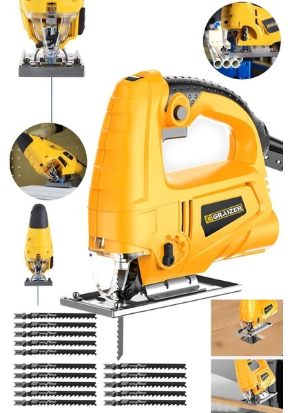 Alman 4000 W Sjs Metal Şanzuman 6 Kademe Devirli Bakır Sargili Dekupaj Testere makinesi Sa