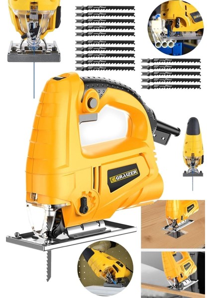 Alman 4000 W Sjs Metal Şanzuman 6 Kademe Devirli Bakır Sargili Dekupaj Testere makinesi Sa