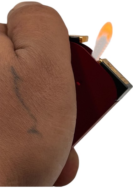 Metal Kılıflı Normal Alev Pürmüz Çakmak Rubber