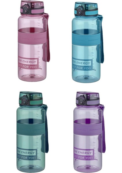 Turkuaz Tritan Su Matarası 1000ML 1 Litre Büyük Boy Yenilenen Renkler 1 L Plastik
