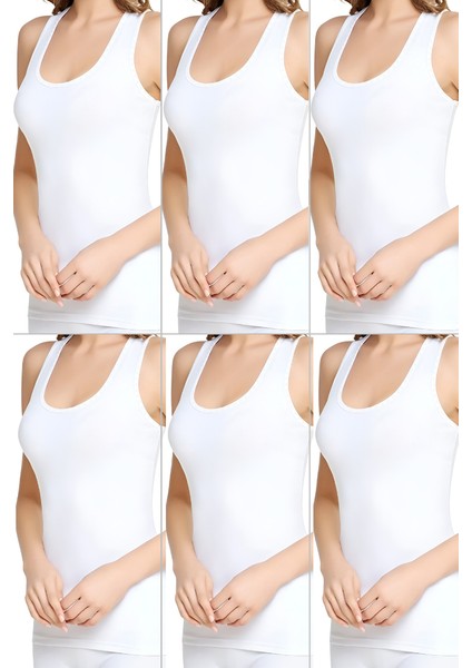 Kadın Kelebek Motifli Geniş Askılı Atlet 6'lı Paket fiyatları